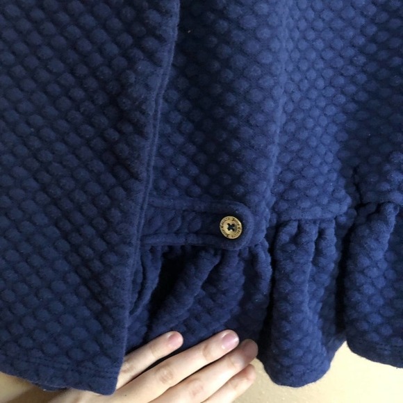 Kids Juicy Couture Navy Peplum Top Size 7 - Picture 2 of 7